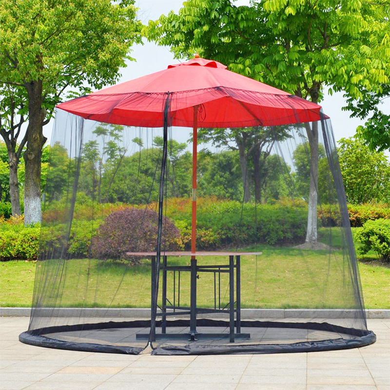 Patio Umbrella Mosquito Netting Curtains Outdoor Mesh Mosquito Net Universal Tent Canopy Umbrella Net with Zipper