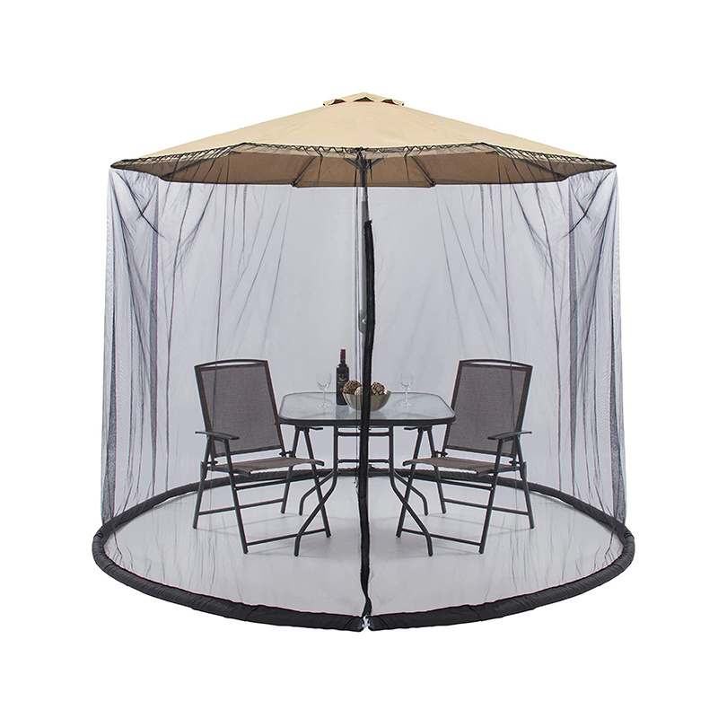 Patio Umbrella Mosquito Netting Curtains Outdoor Mesh Mosquito Net Universal Tent Canopy Umbrella Net with Zipper