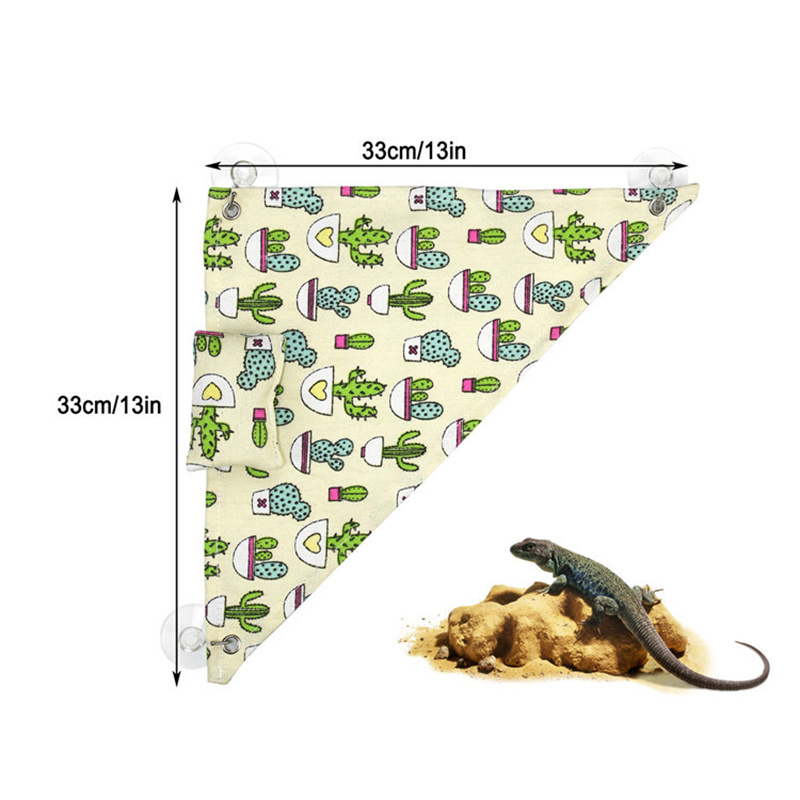 Lizard Reptile Hammock Gecko Hanging Bed Small Pet Habitat Shelter Triangular Canvas Bearded Dragon Hammock