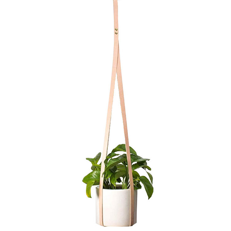 Hanging Planter Holder Modern Indoor Home Decor Cactus Succulents Adjustable Leather Plant Hanger for Flower Pot Basket