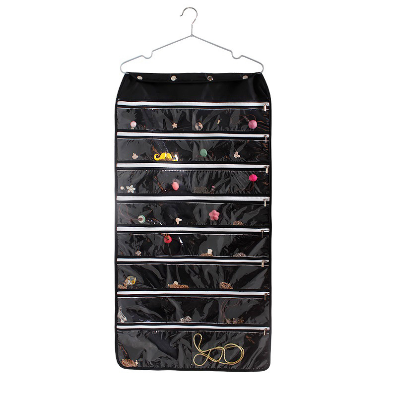 Double-Sided Jewelry Holder for Earrings Necklaces Rings with Hanger Hanging Jewelry Organizer