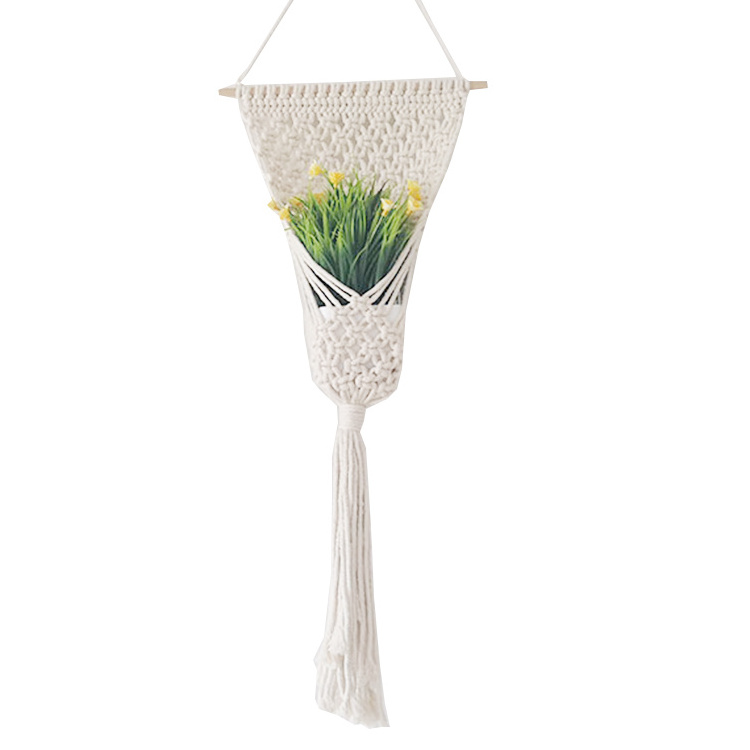 Cotton Rope Indoor Outdoor Hanging Macrame Plant Holder Flower Pots Stand for Decorations