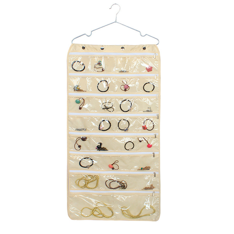 Double-Sided Jewelry Holder for Earrings Necklaces Rings with Hanger Hanging Jewelry Organizer