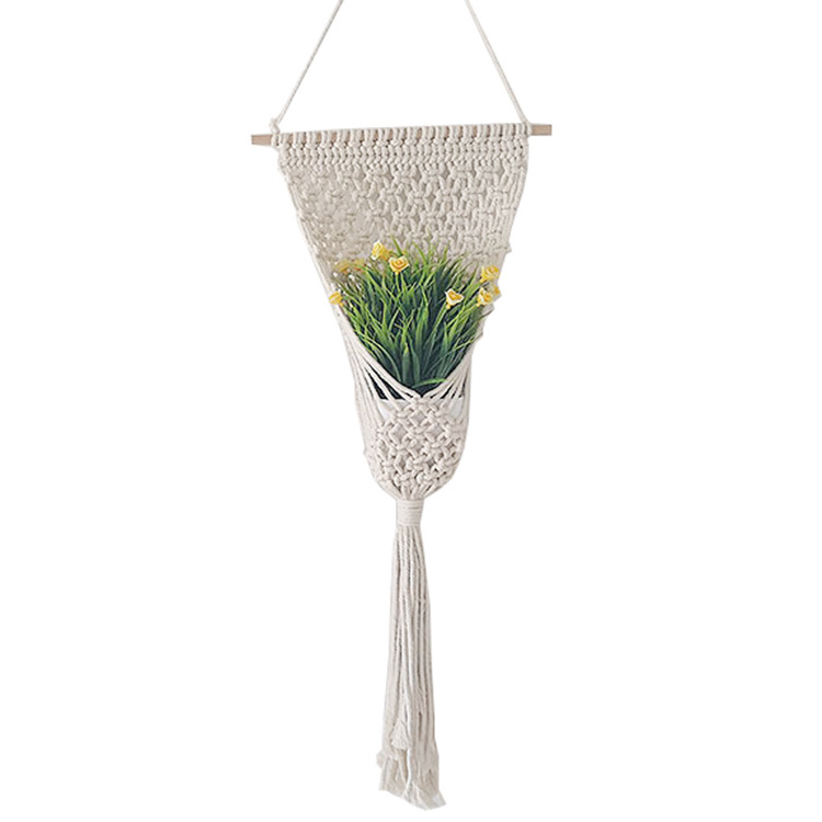 Cotton Rope Indoor Outdoor Hanging Macrame Plant Holder Flower Pots Stand for Decorations