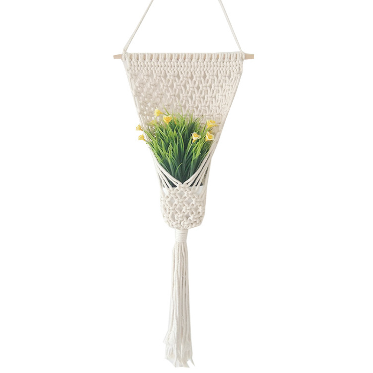 Cotton Rope Indoor Outdoor Hanging Macrame Plant Holder Flower Pots Stand for Decorations