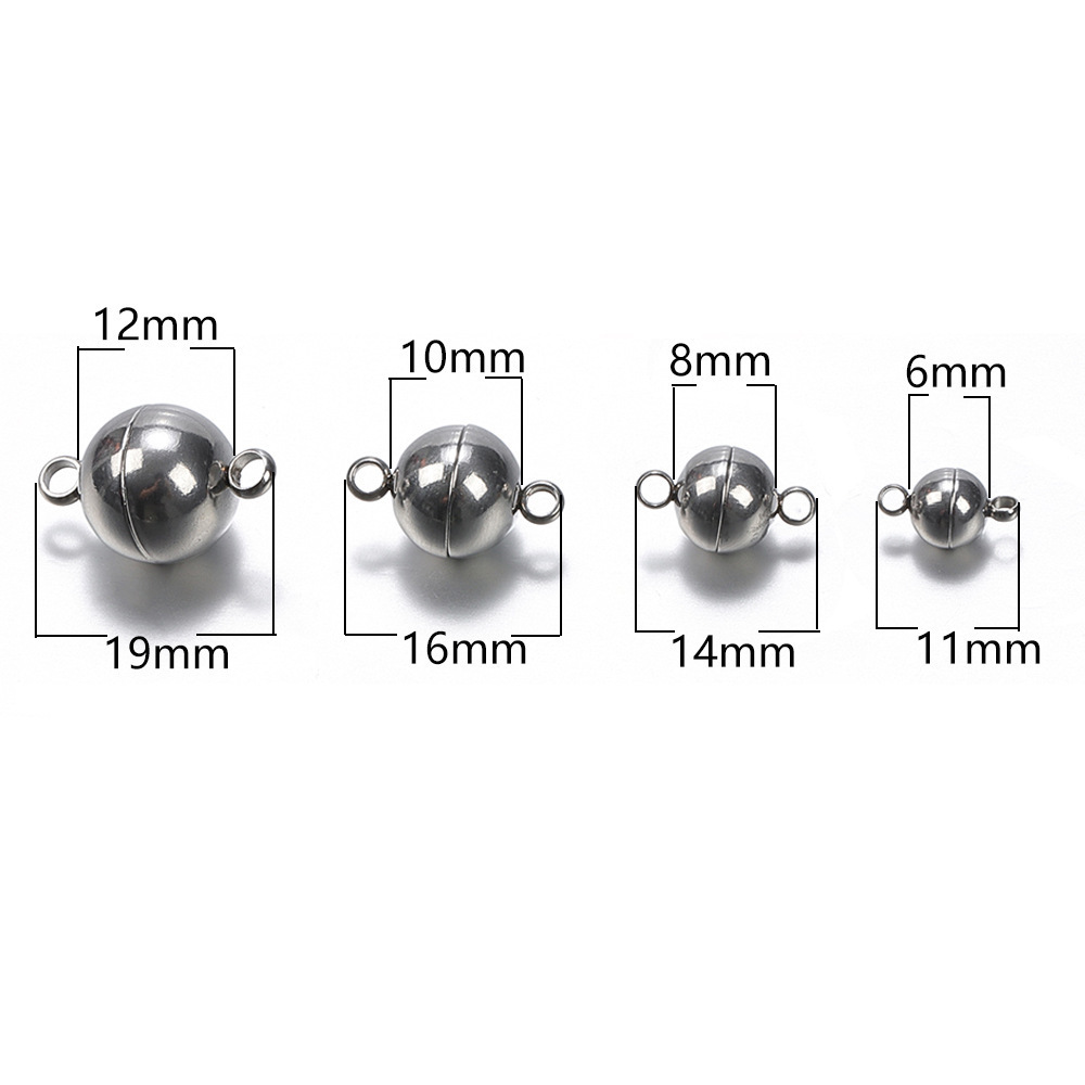 Stainless Steel Jewelry Netic Clasps Round Mag Ball End Clasps for Jewelry Bracelet Necklace Making