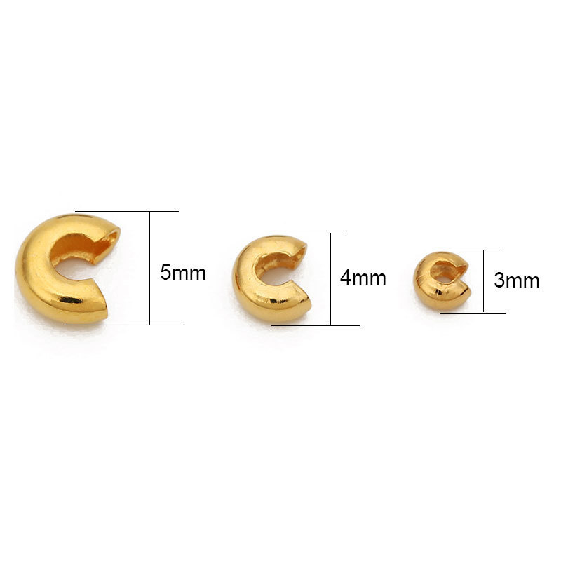 Stainless Steel Crimp Bead Covers Half Round Crimp Cover Clamp Tips Knot Cover Findings for  Stopper Bead Jewelry Making