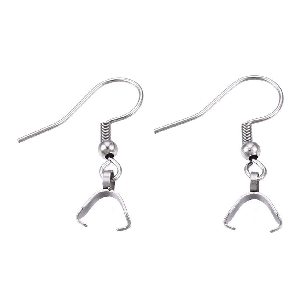 Stainless Steel Earring Hooks with Pinch Bails Clasp for DIY Earring Making Ear Wires Fish Hooks Hypo-allergenic Findings