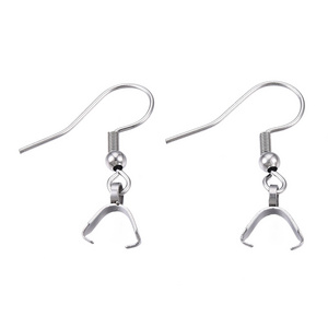 Stainless Steel Earring Hooks with Pinch Bails Clasp for DIY Earring Making Ear Wires Fish Hooks Hypo-allergenic Findings