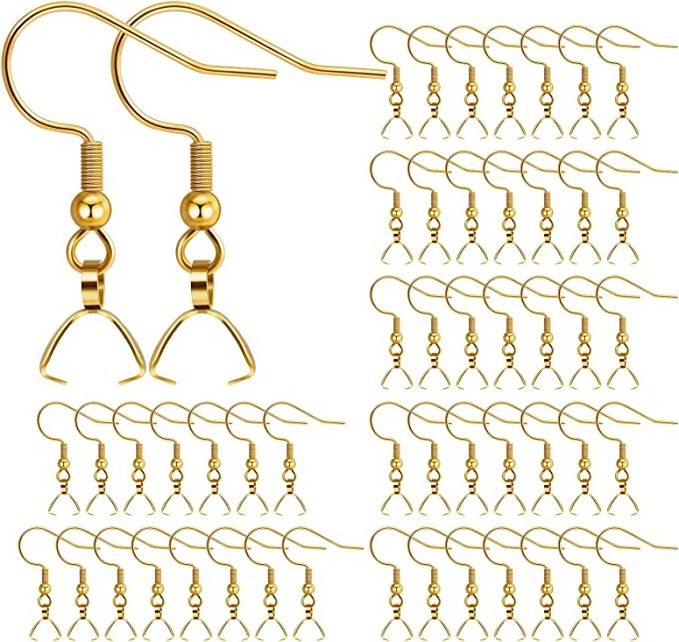 Stainless Steel Earring Hooks with Pinch Bails Clasp for DIY Earring Making Ear Wires Fish Hooks Hypo-allergenic Findings