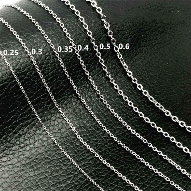 Stainless Steel Crossed Cable Chain For Pendant Necklaces Charm bracelets Chain Link Necklace Jewelry Findings