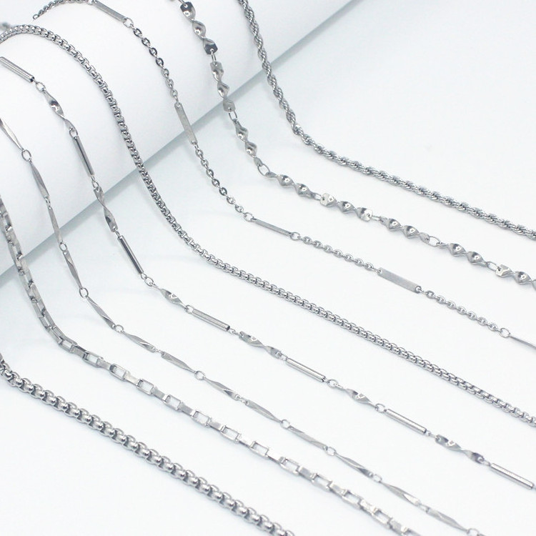 Stainless Steel Crossed Cable Chain For Pendant Necklaces Charm bracelets Chain Link Necklace Jewelry Findings