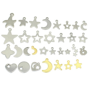 Starfish Half Moon Sea Star Stainless Steel Stamping Blanks Tags Pendants for Bracelet Earring Pendant Charms Jewelry