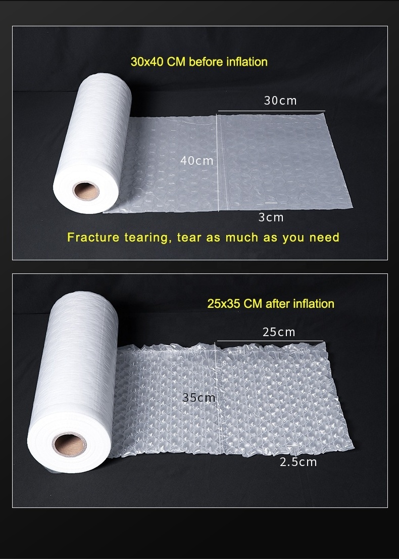 Thickening Logistics Packaging Inflatable Air Bubble Film Wrap Roll For Box Packing