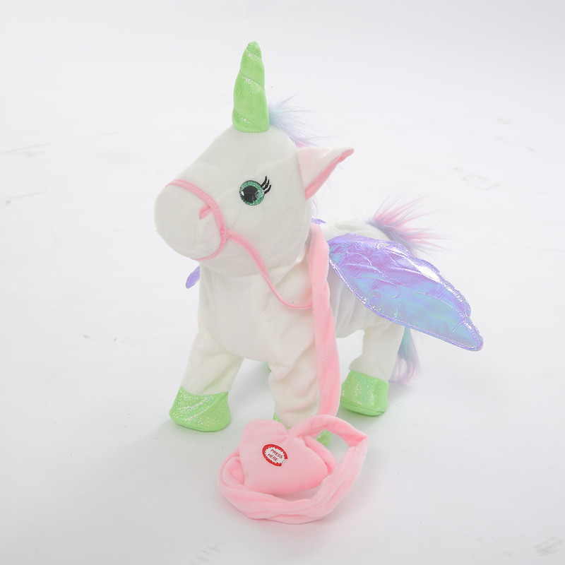 Allogogo CPC Electric Walking Unicorn Plush Talking Toy Unicorn Singing Music Stuffed Toy Children Kids Gift electric unicorn