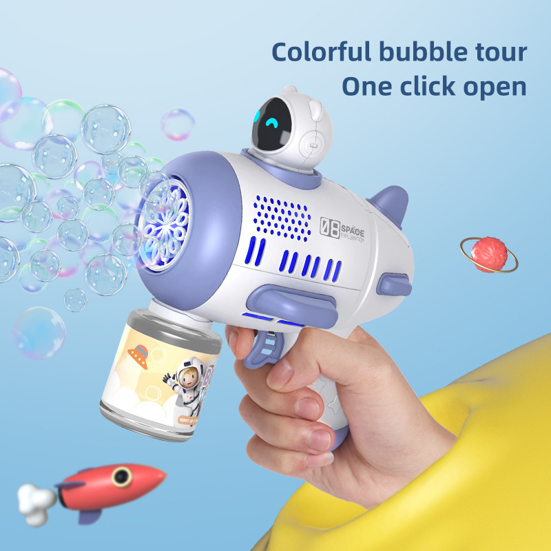 Allogogo 12 Holes Bubble Machine Guns Batteries Or Usb Charging Aircraft Bubble Blower Machine Plastic Bubble Gun for Kids