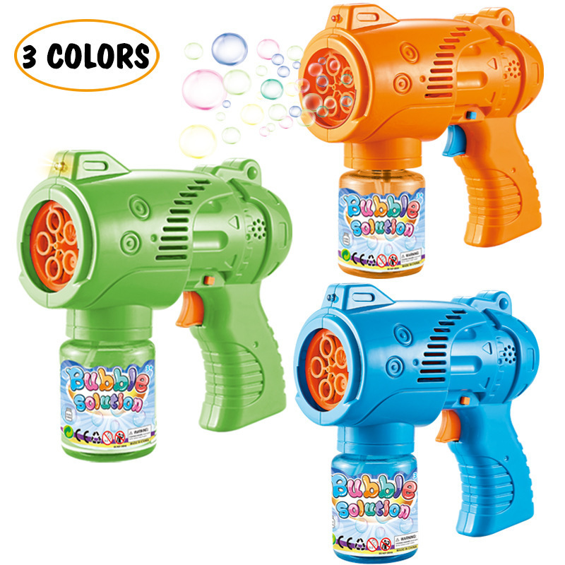 Allogogo Electric Soap Bubble Gun Machine 5 Holes Plastic Bubble Gun for Kids Outdoor Toy