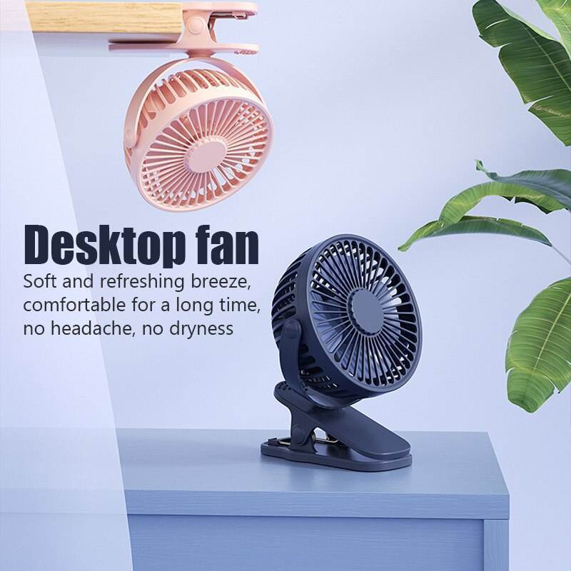 Allogogo Desk Clip Dual-Use Fan 360 Oscillating Adjustable Air Cooling Desktop Fan Rechargeable Mini Fan With Usb for Home