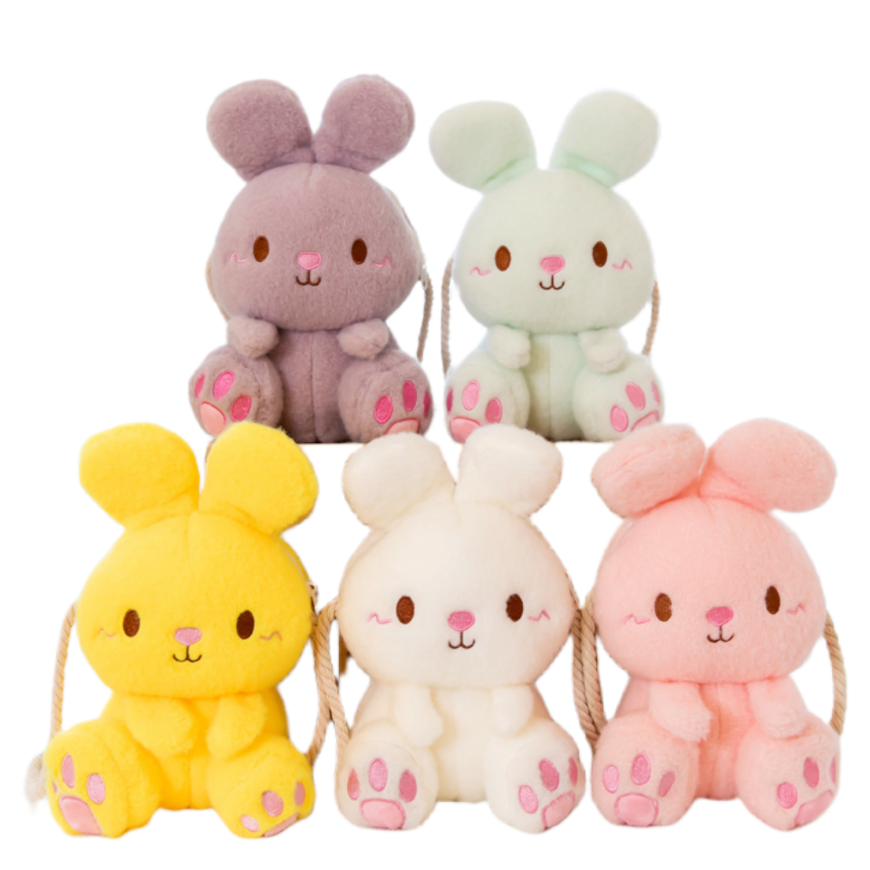 Allogogo CPC Kids School Bags Soft Toys Plush Backpack Bunny Shoulder Crossbody Bag Rabbit Plush Doll Bunny Plush Backpack