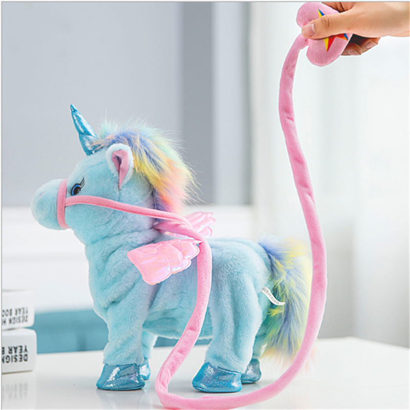 Allogogo CPC Electric Walking Unicorn Plush Talking Toy Unicorn Singing Music Stuffed Toy Children Kids Gift electric unicorn