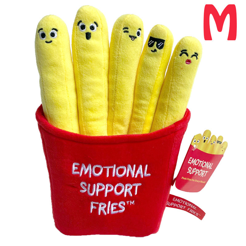 Allo Custom Creative Cartoon Simulation Fries Food Stuffed Plush Dolls Sofa Pillow Cushion French Fries Soft Chips Plush Toy