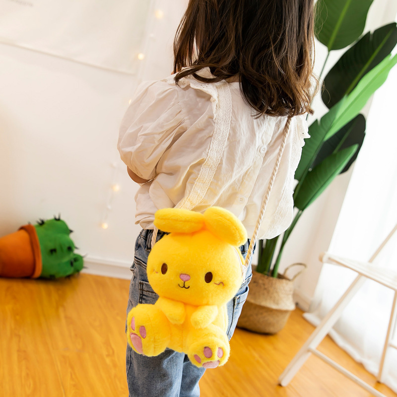 Allogogo CPC Kids School Bags Soft Toys Plush Backpack Bunny Shoulder Crossbody Bag Rabbit Plush Doll Bunny Plush Backpack