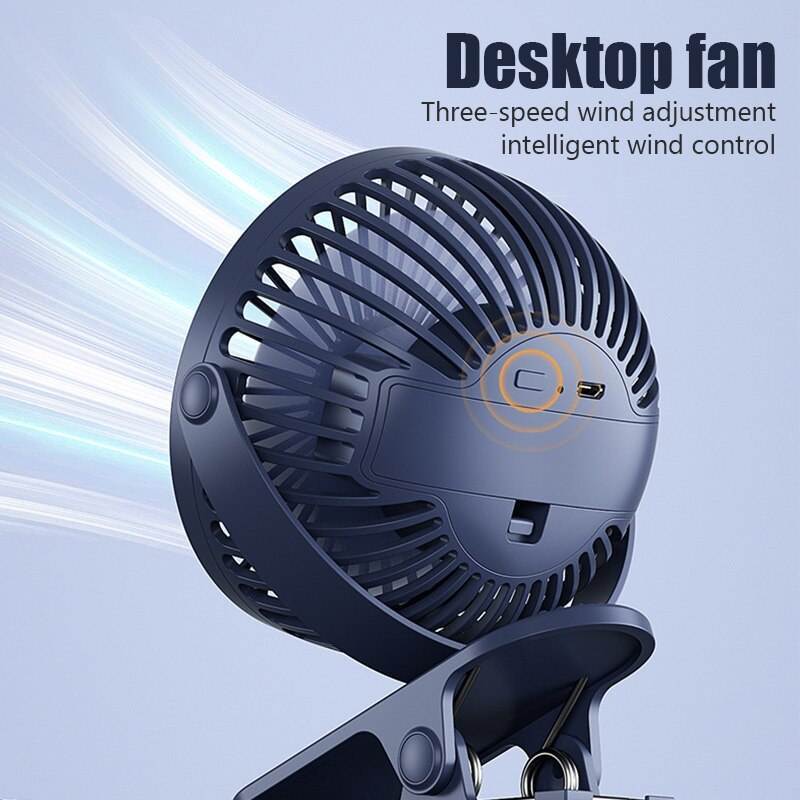 Allogogo Desk Clip Dual-Use Fan 360 Oscillating Adjustable Air Cooling Desktop Fan Rechargeable Mini Fan With Usb for Home