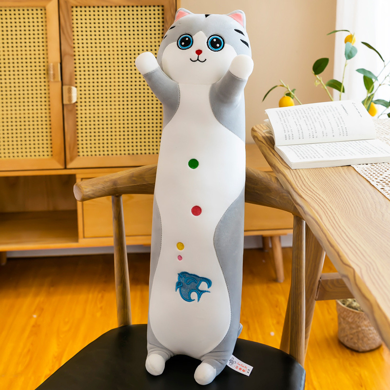 Allogogo CPC 50/70/90/110/130/150cm Kawaii Long Cat Kitten Plush Pillow Stuffed Animals Toys Fluffy Dolls Long Cat Plush Pillow