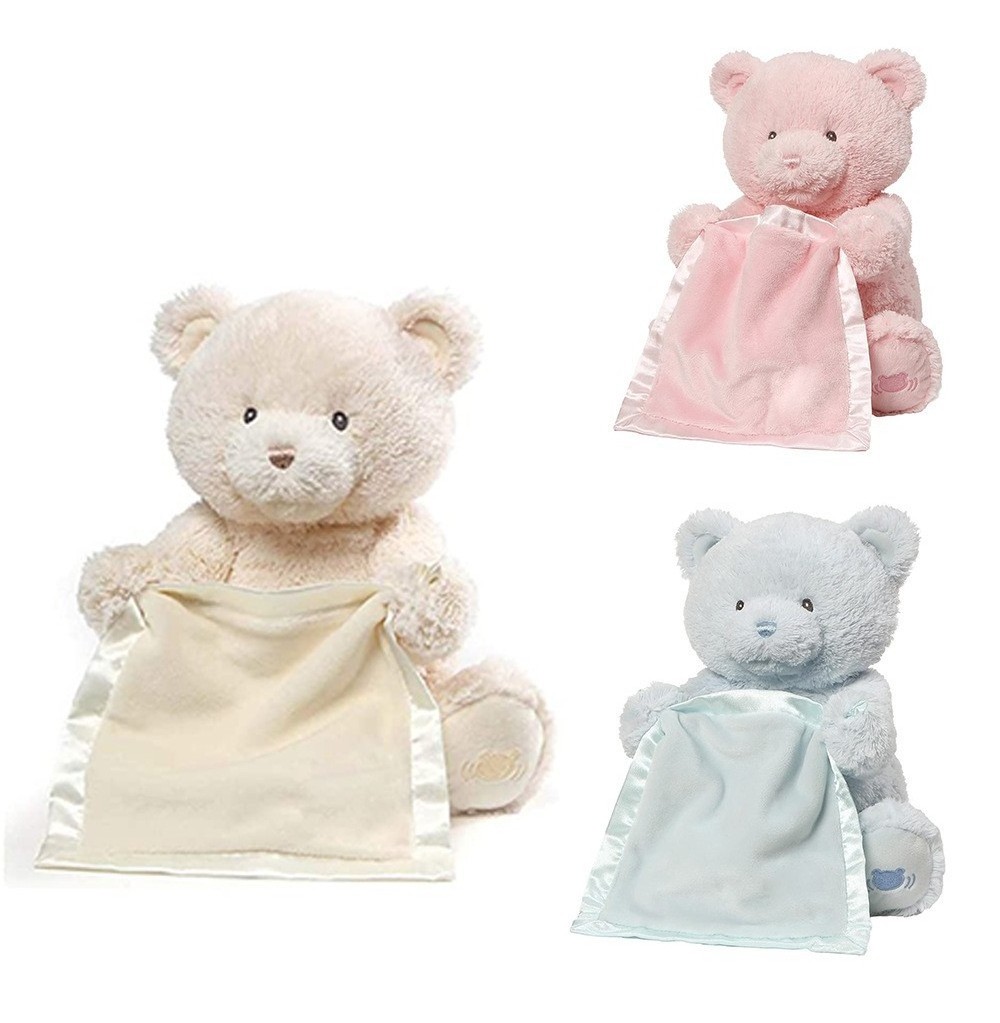 Allogogo Peekaboo Bears Hot Sale Kawaii Electric Hide and Seek Talking Music Stuffed Teddy Bear Plush for Baby