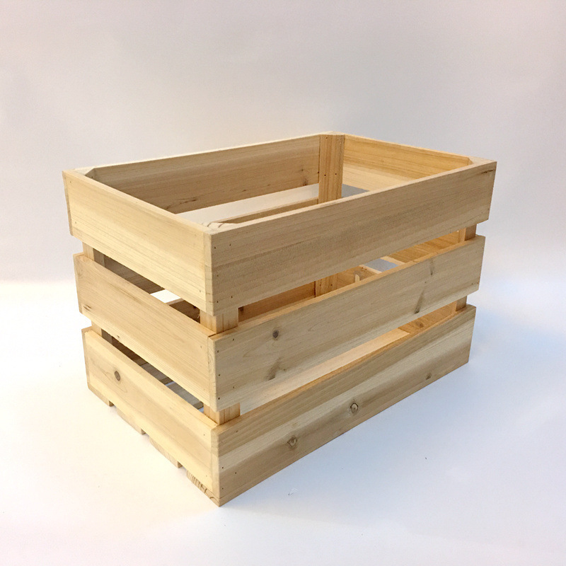 wholesale Creative Decorative Large Plain Wooden Storage Crate Box Unpainted Unfinished Wood Perfect for Storing