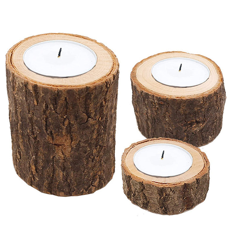 Wood Candlestick Votive Tealight Stand Wooden Tree Root Tea Light Candle Holder for Wedding Valentine Birthday Party Home Decor