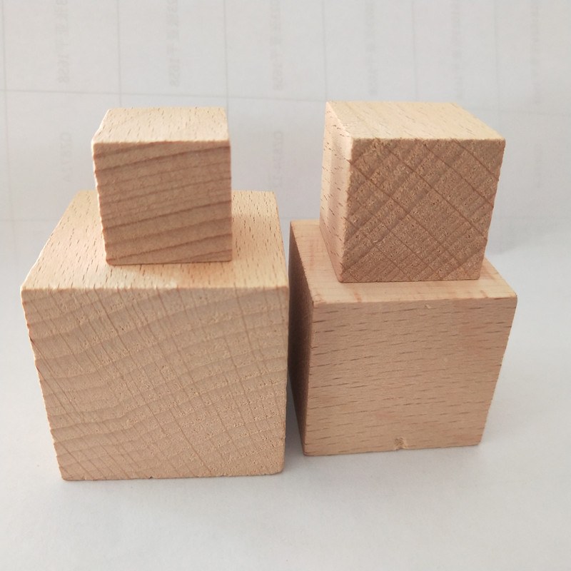 Wooden blocks children's toy building blocks math teaching aids DIY model puzzle Beech cubes