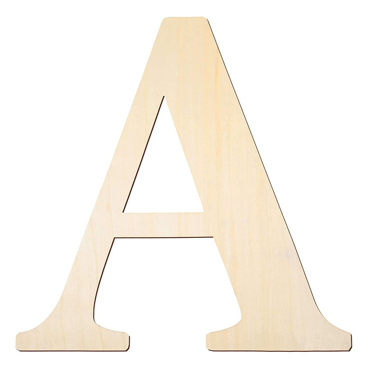 Home Decoration A-Z Wooden Alphabet Numbers Marks DIY Crafts 12'' Unfinished Blank Wooden Letters Signs Wall Decor