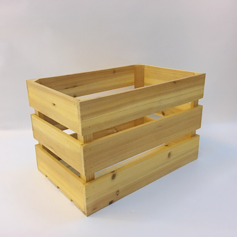 wholesale Creative Decorative Large Plain Wooden Storage Crate Box Unpainted Unfinished Wood Perfect for Storing