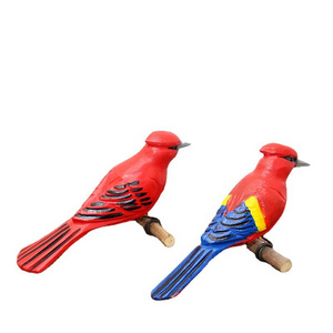 Decorative Hand Carved Wooden Birds Model Decoration Wooden Bird Farmhouse Decoration