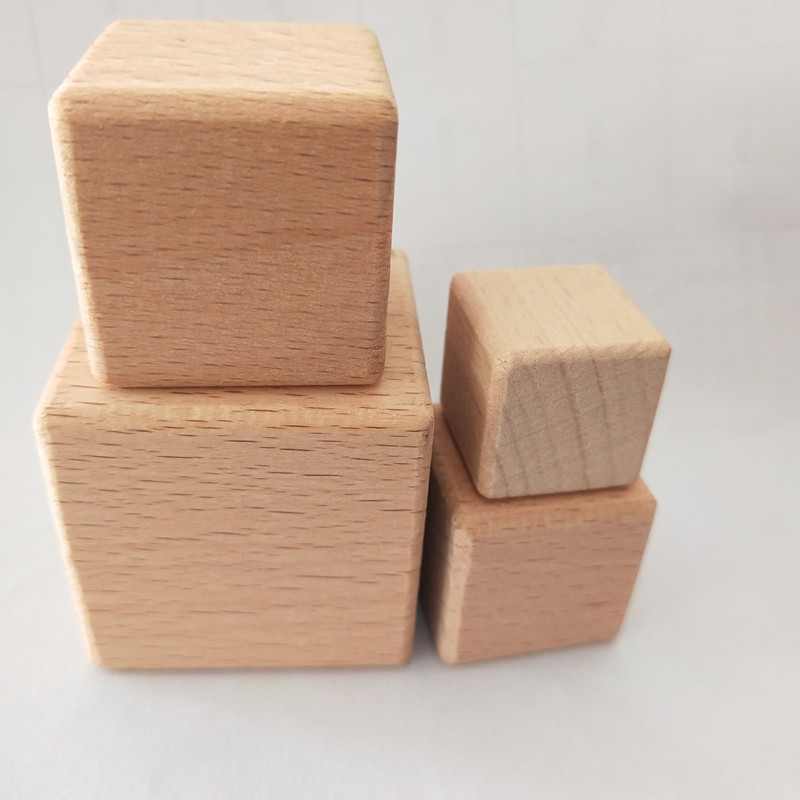 Wooden blocks children's toy building blocks math teaching aids DIY model puzzle Beech cubes