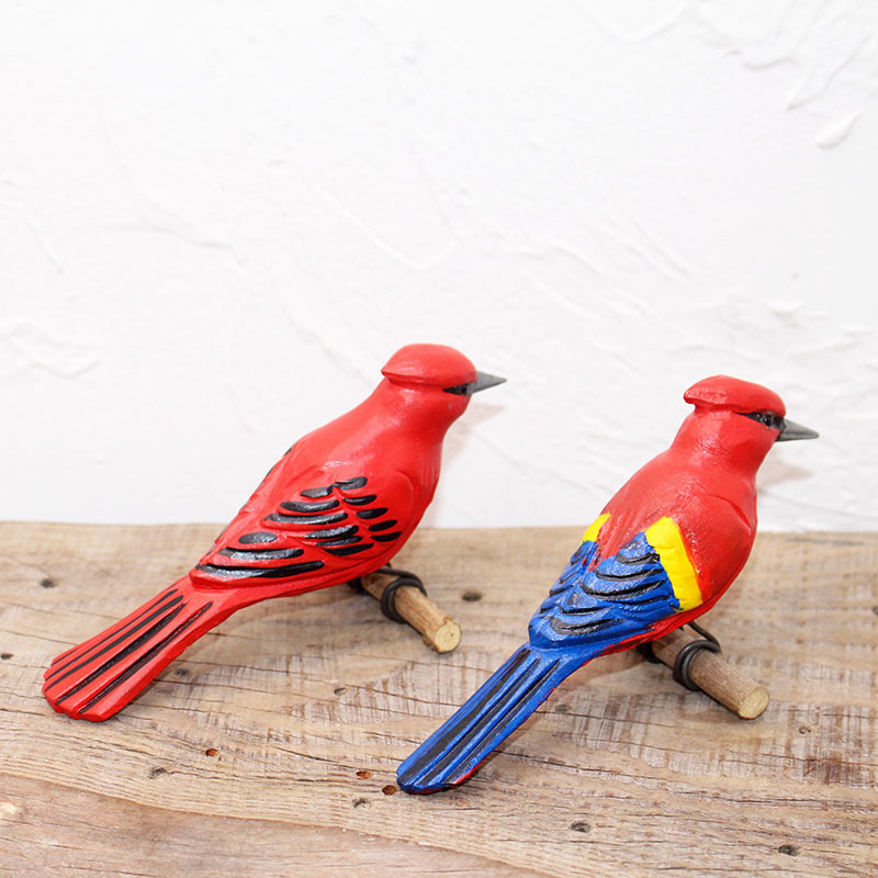 Decorative Hand Carved Wooden Birds Model Decoration Wooden Bird Farmhouse Decoration