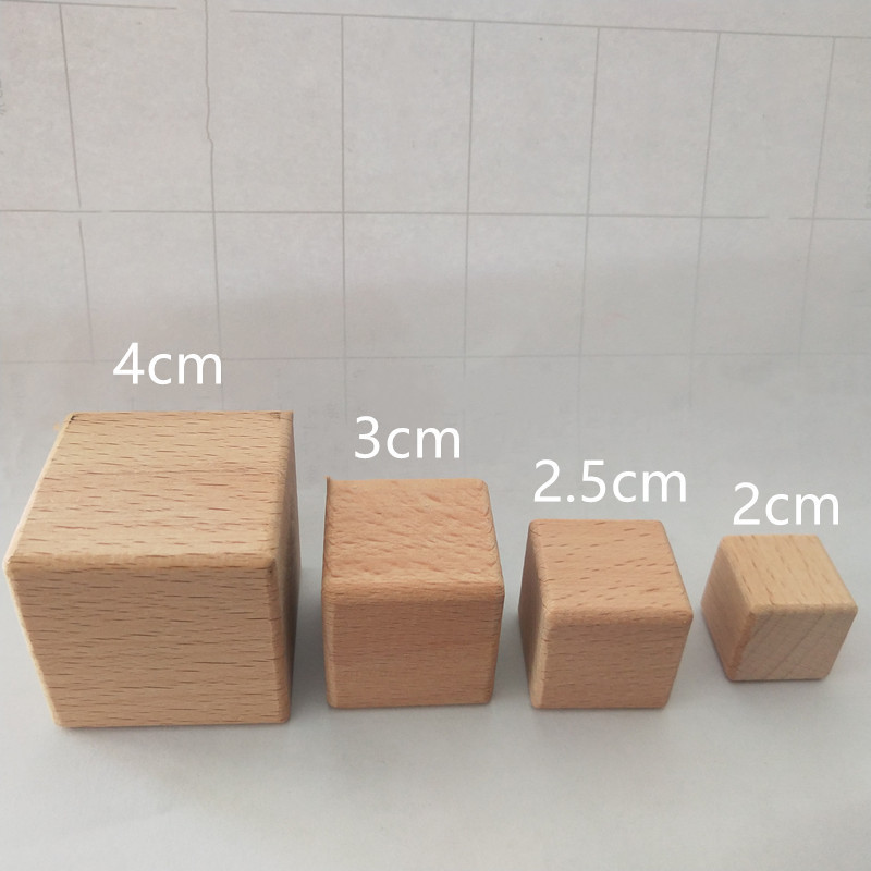 Wooden blocks children's toy building blocks math teaching aids DIY model puzzle Beech cubes