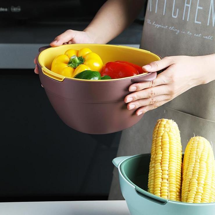 Kitchen drain basket home living room multi-purpose double fruit and vegetable basket