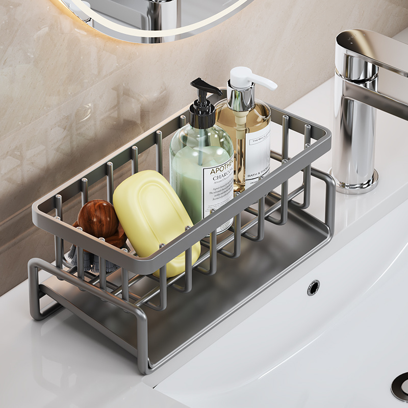 Kitchen Drain Sink Faucet Dishwashing Shelves Storage Rack