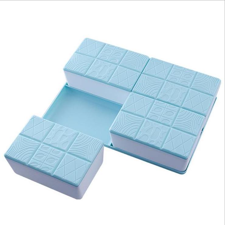 Creative rectangle plastic lazy candy plate wedding snack dish melon seeds dry fruit box