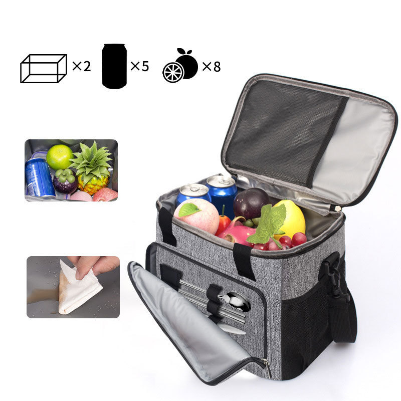 15L Portable Oxford Thermal Shoulder Strap Lunch Picnic Bag Outdoor Cooler Bags