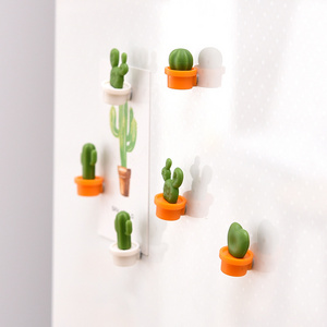 Mini Stereo Cactus Refrigerator sticker 6 Pack Creative cute cartoon decorative fridge magnet refrigerator