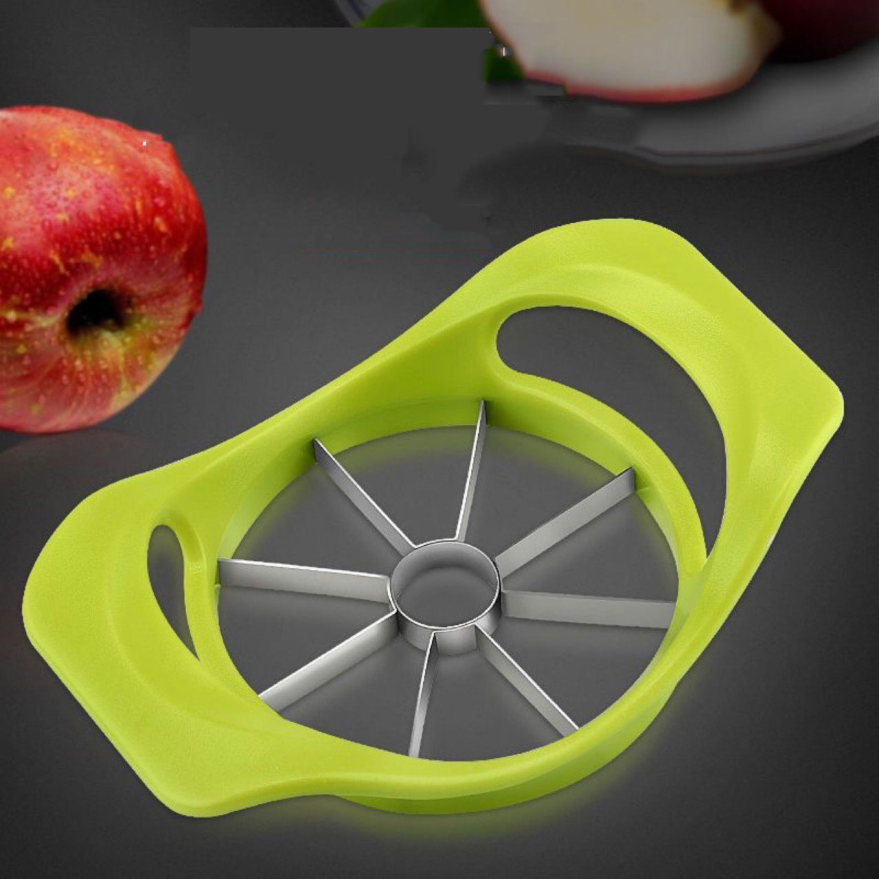 Kitchen Vegetable Tools Gadgets Plastic Soft Handle Apple Corer Cutter Slicer Knife