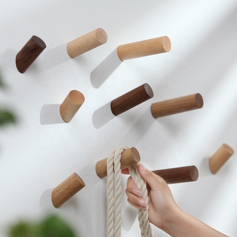 Modern creative cloth minimalist decorative coat dormitory wood hook wall