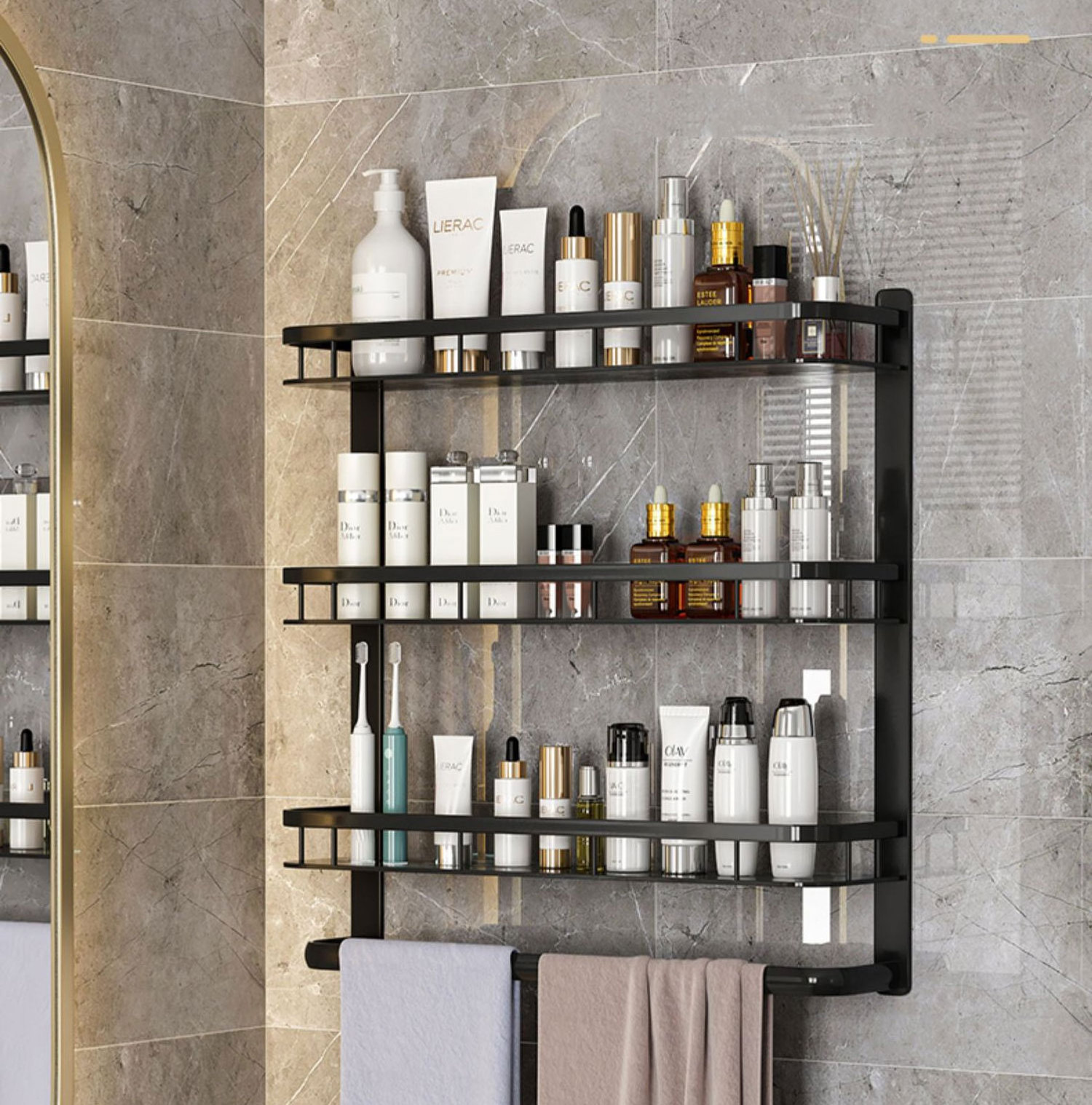 Bathroom Toiletries Storage Shelf Wall Mounted Storage Racks Shelving Units