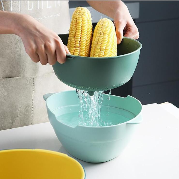 Kitchen drain basket home living room multi-purpose double fruit and vegetable basket