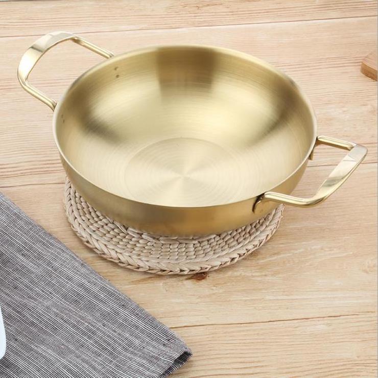 Spanish golden seafood pot stainless steel outdoor pot mini hot pot