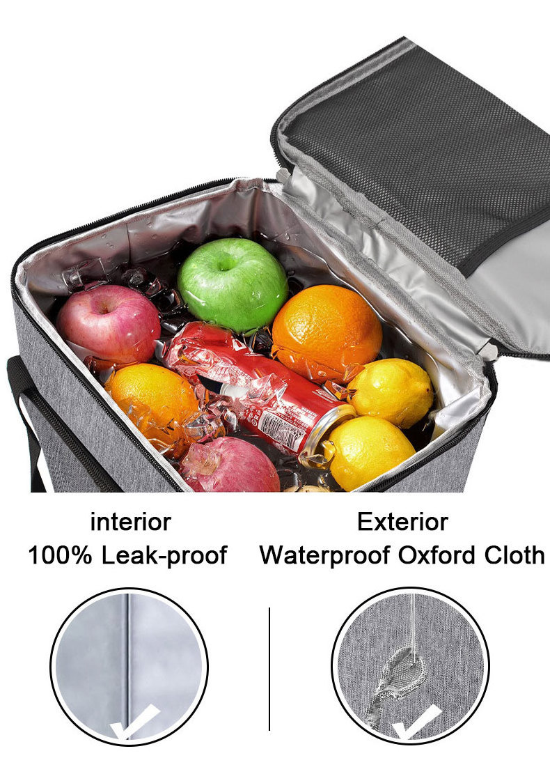 15L Portable Oxford Thermal Shoulder Strap Lunch Picnic Bag Outdoor Cooler Bags