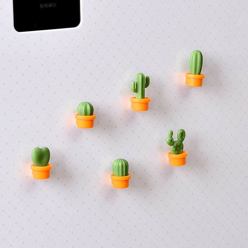 Mini Stereo Cactus Refrigerator sticker 6 Pack Creative cute cartoon decorative fridge magnet refrigerator